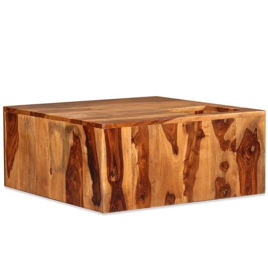 vidaXL sofabord i massivt sheeshamtræ 70 x 70 x 30 cm