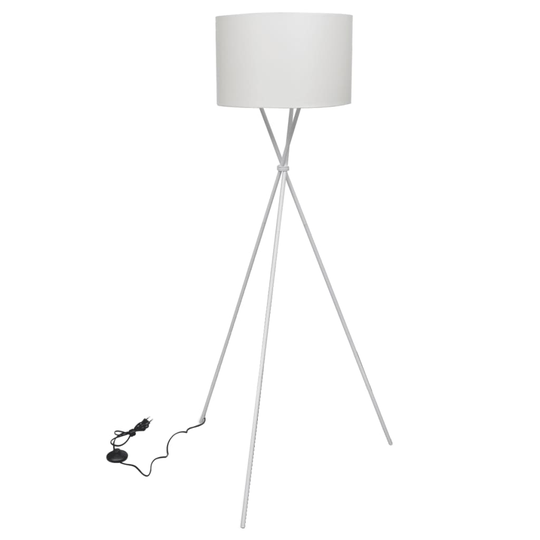 vidaXL gulvlampe med stativ hvid 139 cm