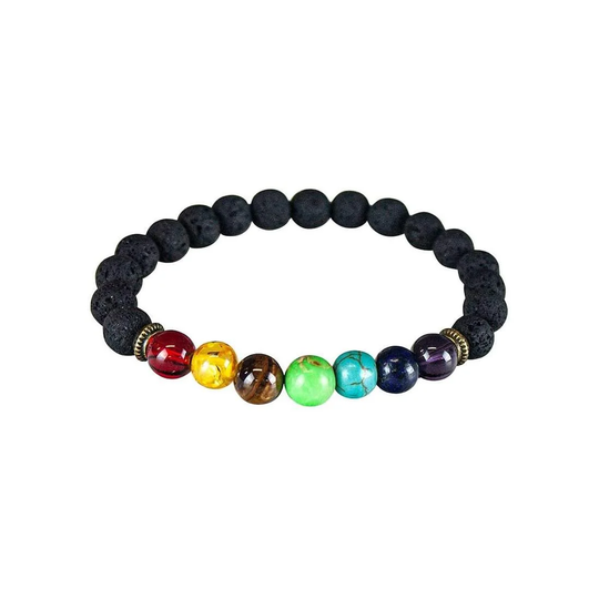 Chakraarmbånd med messingdetaljer