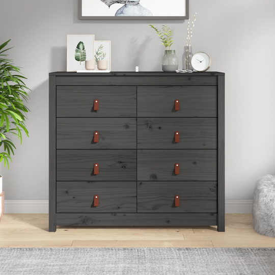 vidaXL kommode 100x40x90 cm massivt fyrretræ grå