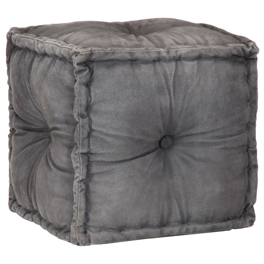 vidaXL puf 40 x 40 x 40 cm bomuldsstof antracitgrå