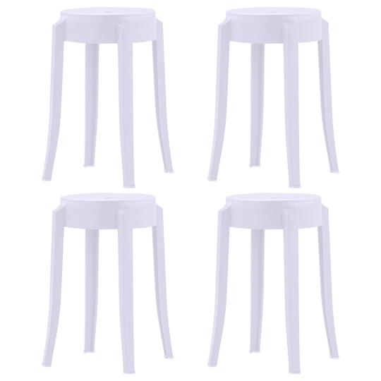 vidaXL stabelbare taburetter 4 stk. plastik hvid