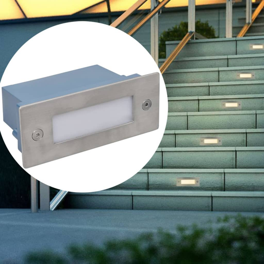 vidaXL forsænkede LED-trappelamper, 12 stk., 44x111x56 mm