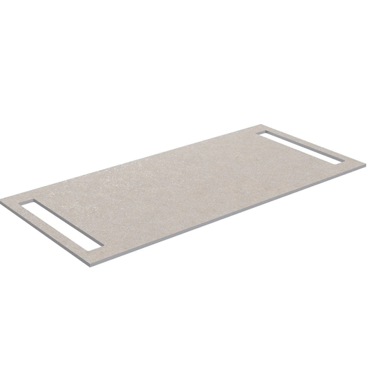 Korsbakken Benkeplate HPL med Håndkleholder Sand / 2 Sider 100cm