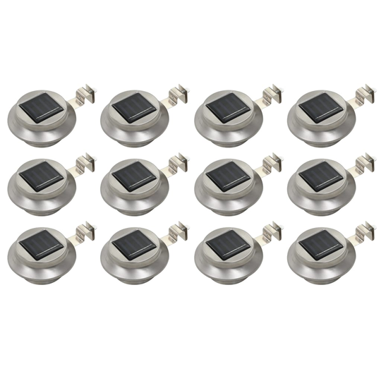 vidaXL udendørs solcellelamper 12 stk. LED rund 12 cm hvid