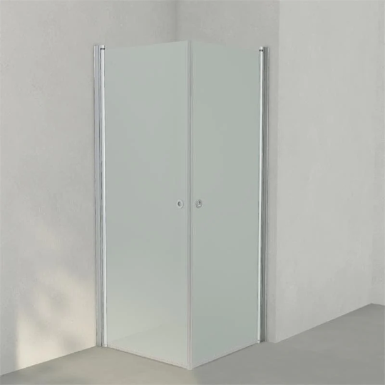 INR Iconic Nordic Rooms Dusjhjørne Linc Angel Original, Frostet/stripe Glass Matt Aluminium / 80x80cm Frostet