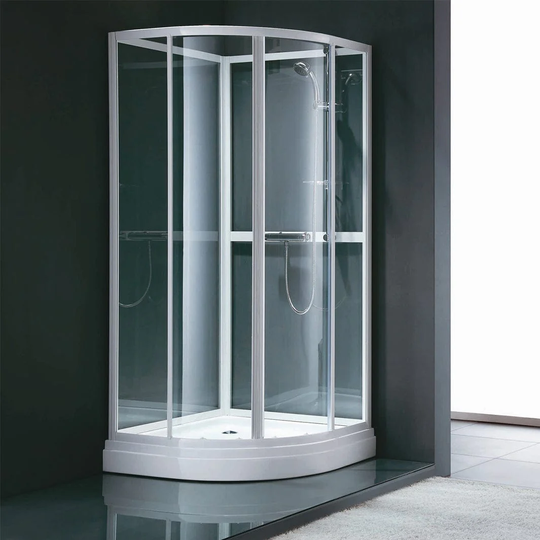 Alterna Primeo Buet Dusjkabinett 90x90 Hvit Matt / 90x90cm Frostet Glass