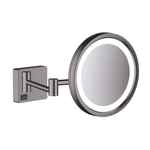 Hansgrohe AddStoris kosmetikkspeil, LED-lys, børstet sort krom