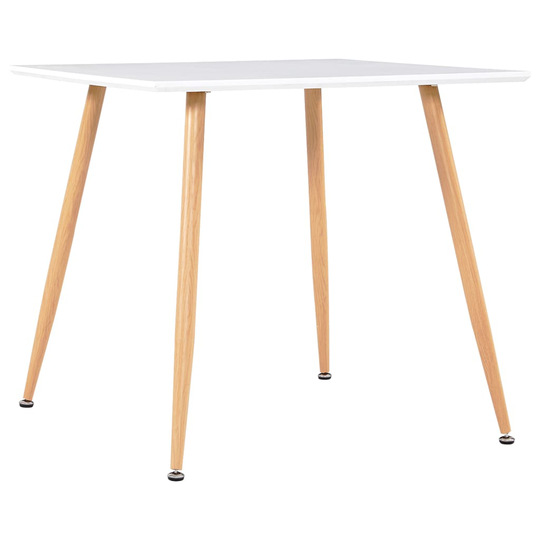 vidaXL spisebord 80,5 x 80,5 x 73 cm MDF hvid og egetræsfarve