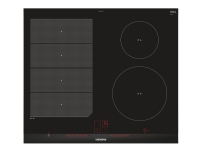 Siemens iQ500 EX675LEC1E - Induktions kogeplade - 4 plader - Niche - bredde: 56 cm - dybde: 49 cm - sort - med rustfrit stål-sidepynt, - med facetteret frontkant