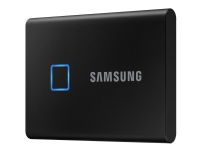 Samsung T7 Touch MU-PC2T0K - SSD - krypteret - 2 TB - ekstern (bærbar) - USB 3.2 Gen 2 (USB-C stikforbindelse) - 256-bit AES - sort