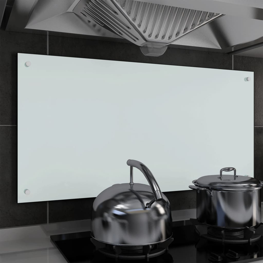 vidaXL stænkplade 100x50 cm hærdet glas hvid
