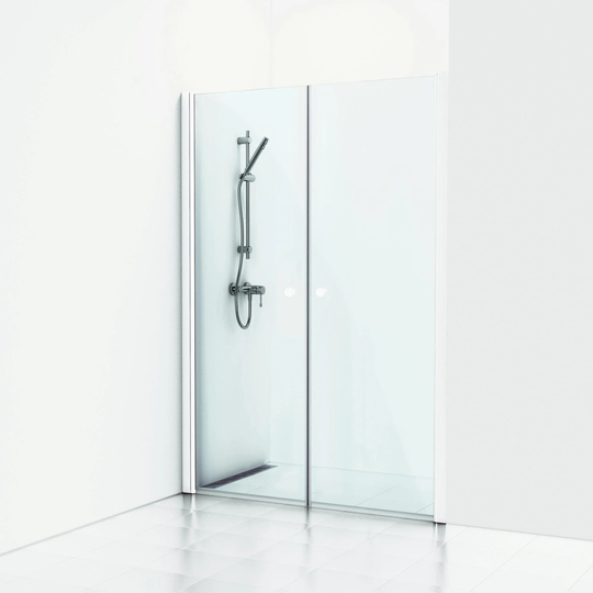 Svedbergs Skoga Dusjnisje Rett Dobbel Hvit Matt / 138cm Klart Glass