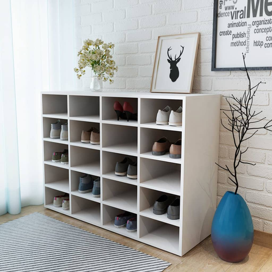 vidaXL skoreol 92x30x67,5 cm spånplade hvid