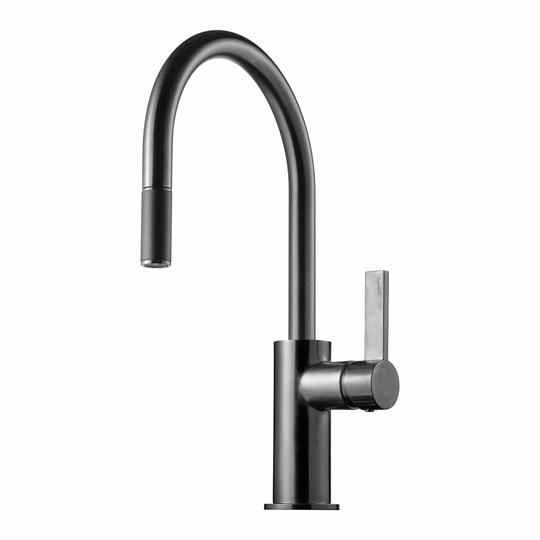 Tapwell Arm375 Kjøkkenarmatur med Uttrekkbar tut Brushed Black Chrome