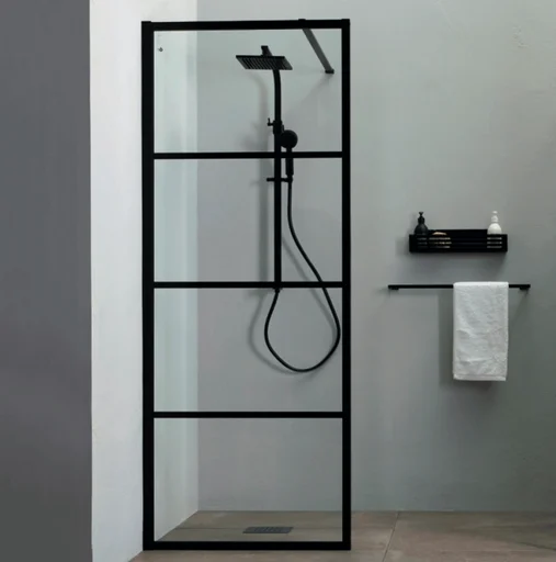 Lavabo Walk In Dusjvegg 70x200 cm, Klart glass/matt sort