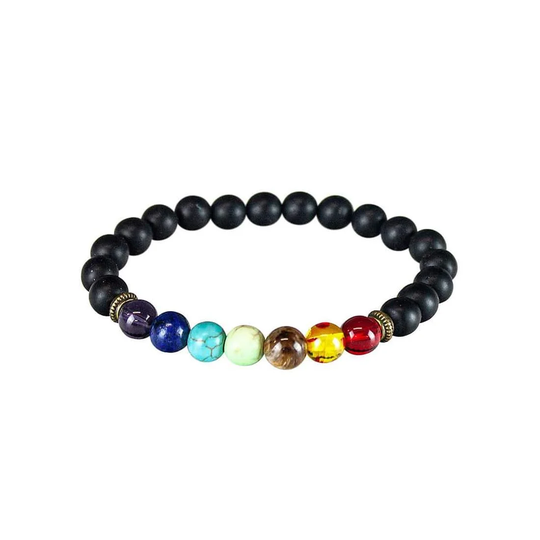 Chakraarmbånd med sorte perler