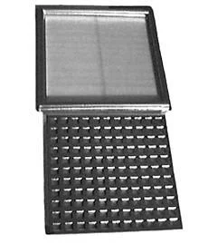 209 mm. firkantet rist m/ramme 230 mm.