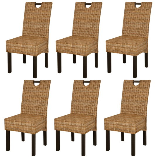 vidaXL spisebordsstole 6 stk. Kubu-rattan mangotræ