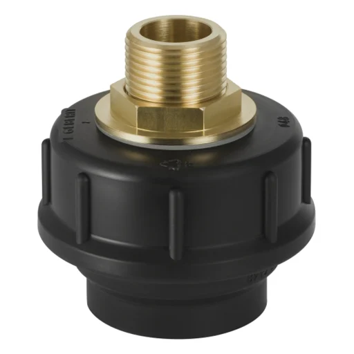 50 mm x 1/2" Skrueforbindelse med nippel svart PEH Geberit