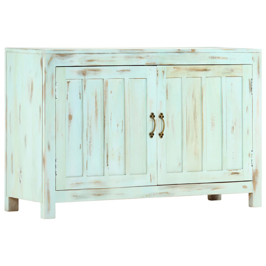 vidaXL skænk 110 x 35 x 70 cm massivt mangotræ lyseblå