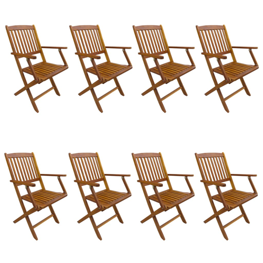 vidaXL foldbare havestole 8 stk. massivt akacietræ