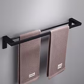 håndklestang veggmontert 60 cm håndkleholder i aluminium for baderom aluminium baderomsutstyr enkel/dobbel type håndklestativ (sølv/svart/grå)