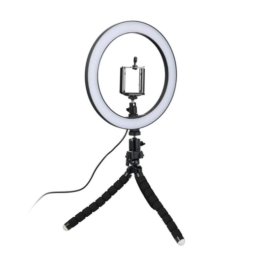 Selfie-lampe/Ring light (26 cm) og justerbart stativ