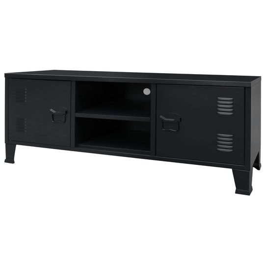 vidaXL TV-skab i metal industriel stil 120 x 35 x 48 cm sort