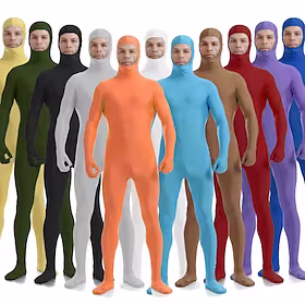 Zentai-drakter Huddrag heldekkende drakter Voksne Spandex Elastan Cosplay-kostymer Kjønn Herre Dame Ensfarget Halloween / Trikot / Heldraktskostymer / Trikot /