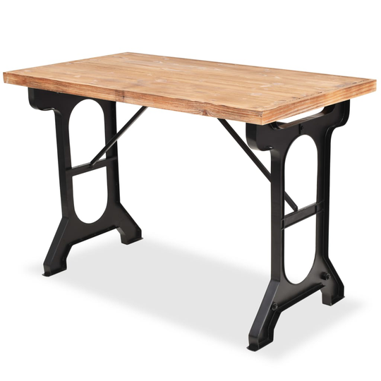 vidaXL spisebord massivt fyrretræsbordplade 122 x 65 x 82 cm