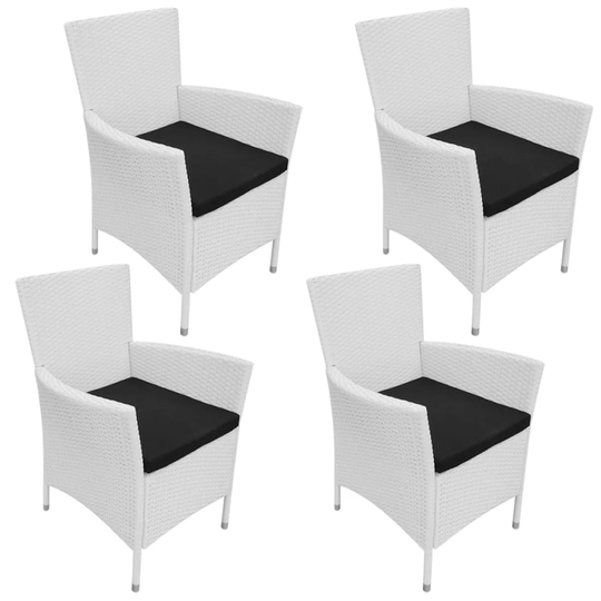 vidaXL havestole 4 stk. med hynder polyrattan cremefarvet