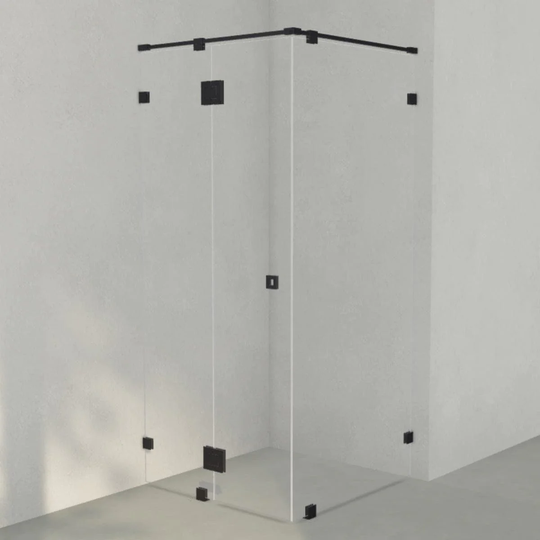 INR Iconic Nordic Rooms Dusjhjørne ARC 15 Måltilpasset Svart Matt / Opal Klart Glass