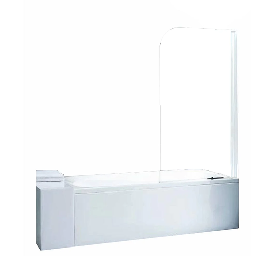 Alterna Mimas Badekarvegg L75xh130cm Hvit / 75cm Klart Glass