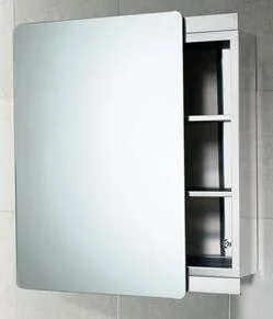 HeFe Kora Speilskap 46x66 cm m/Polerede kanter, Rustfri stål