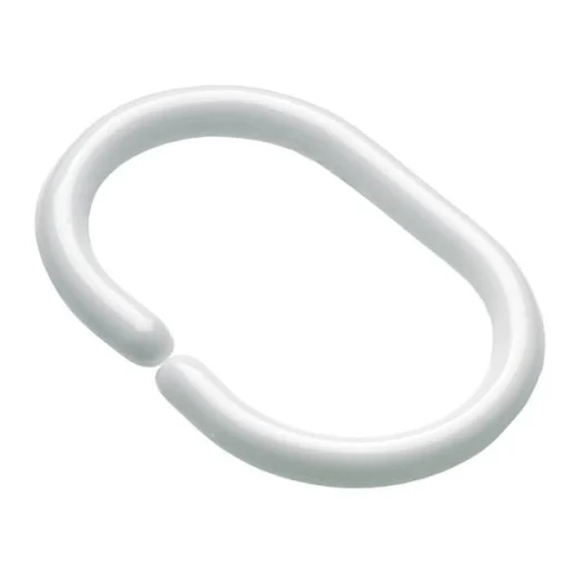 Hefe C-formede ringer til forheng, Hvit - 12 stk.