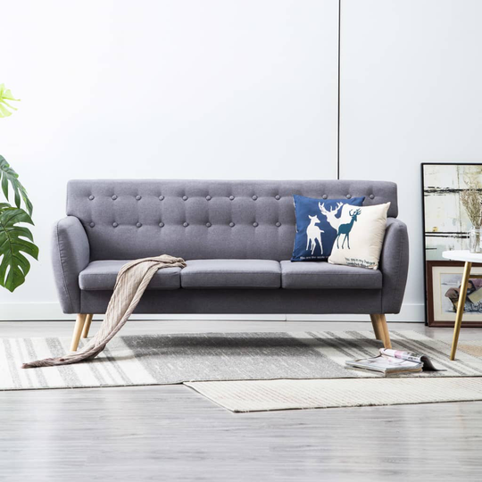 vidaXL 3-personers sofa stofbeklædning 172 x 70 x 82 cm lysegrå