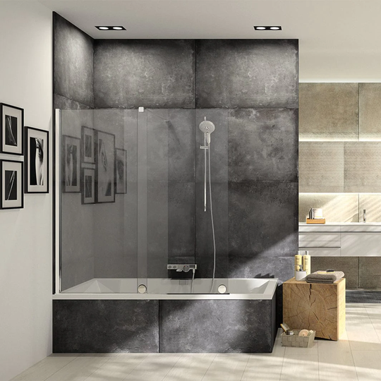 Alterna Pureday Badekarvegg 110-140cm Krom / 110-120cm Klart Glass