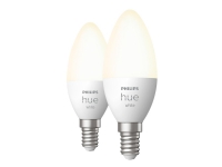 Philips Hue White - LED-lyspære - E14 - 5.5 W (tilsvarende 40 W) - klasse F - varmt hvidt lys - 2700 K - hvid (pakke med 2)