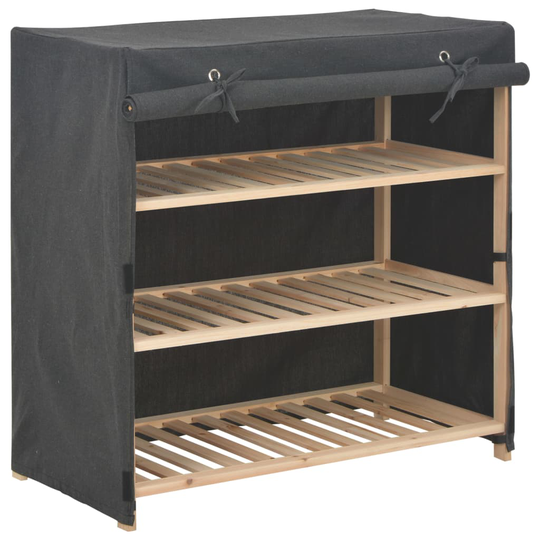 vidaXL skoskab med overtræk 79 x 40 x 80 cm stof grå