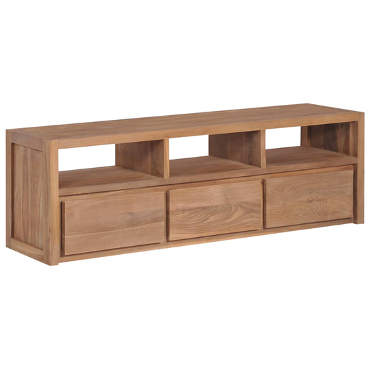 vidaXL tv-skab i massivt teaktræ med naturlig finish 120 x 30 x 40 cm