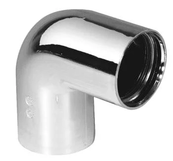 Purus krom bend 32 mm muffe/muffe - 90 gr.