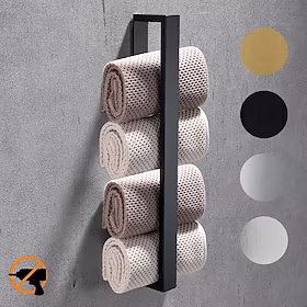 håndklestativ for bad, selvklebende håndklestang veggmontert sus304 rustfritt stål uten boring håndkleholdere for toalett bad, kjøkken 40cm (svart/krom/børstet