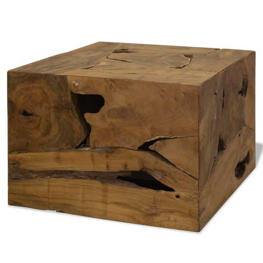 vidaXL sofabord 50 x 50 x 35 cm ægte teaktræ brun