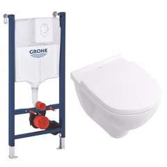 Villeroy&Boch Grohe V&B Vegghengt Toalettpakke - Veggskål, Sete, Sisterne