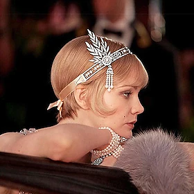 Den store Gatsby Charleston Anheng De livlige 20-årene 1920-tallet Flapperpannebånd i 1920-stil Dame Dusk Kostume Hodeplagg Årgang Cosplay Fest Skoleball Hodep