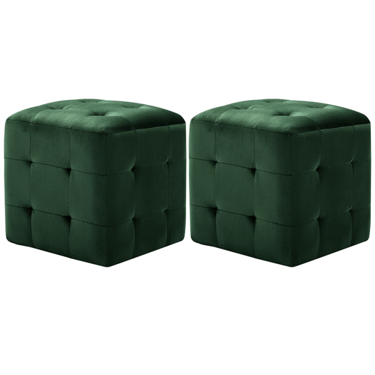 vidaXL sengeskabe 2 stk. 30 x 30 x 30 cm fløjlsstof grøn
