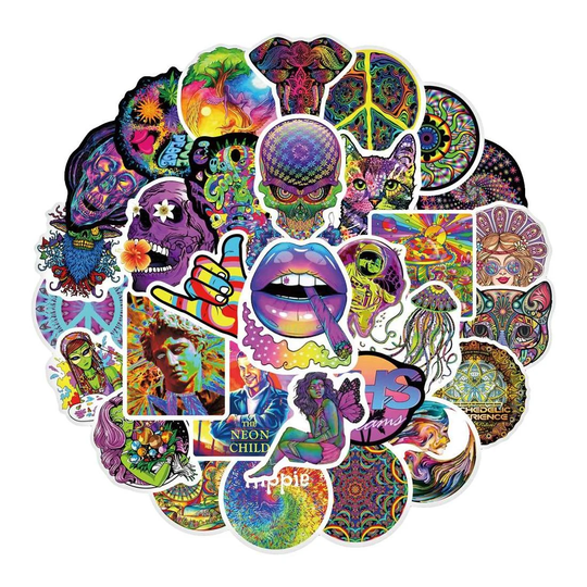 Pakke med Klistermærker - Psychedelic