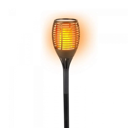 Solcellelampe med ildeffekt - sort