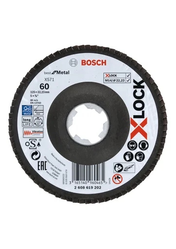 Bosch X-LOCK lamellslipeskive, 125 mm, K60